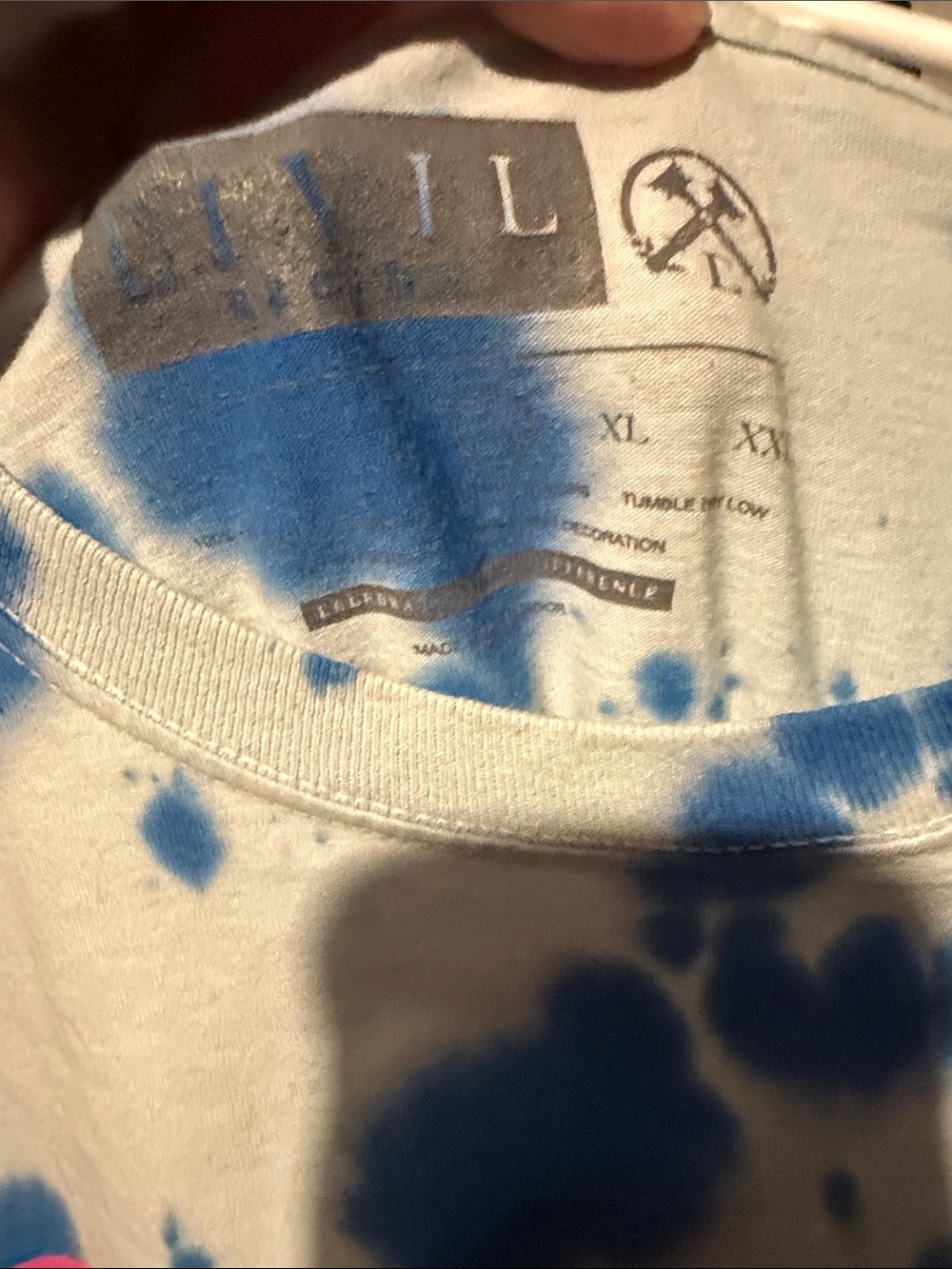 Civil Regime Skeleton Butterfly Tie Dye Long Sleeve Graphic T-Shirt L - Picture 3 of 6